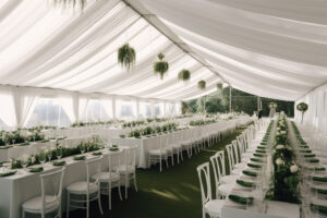 well decorated tent ready for an event